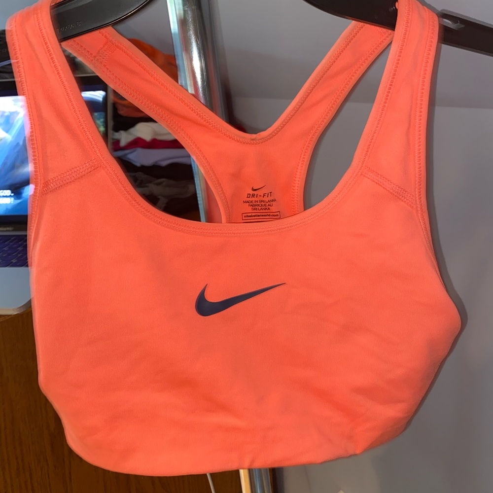 Coral nike sports bra